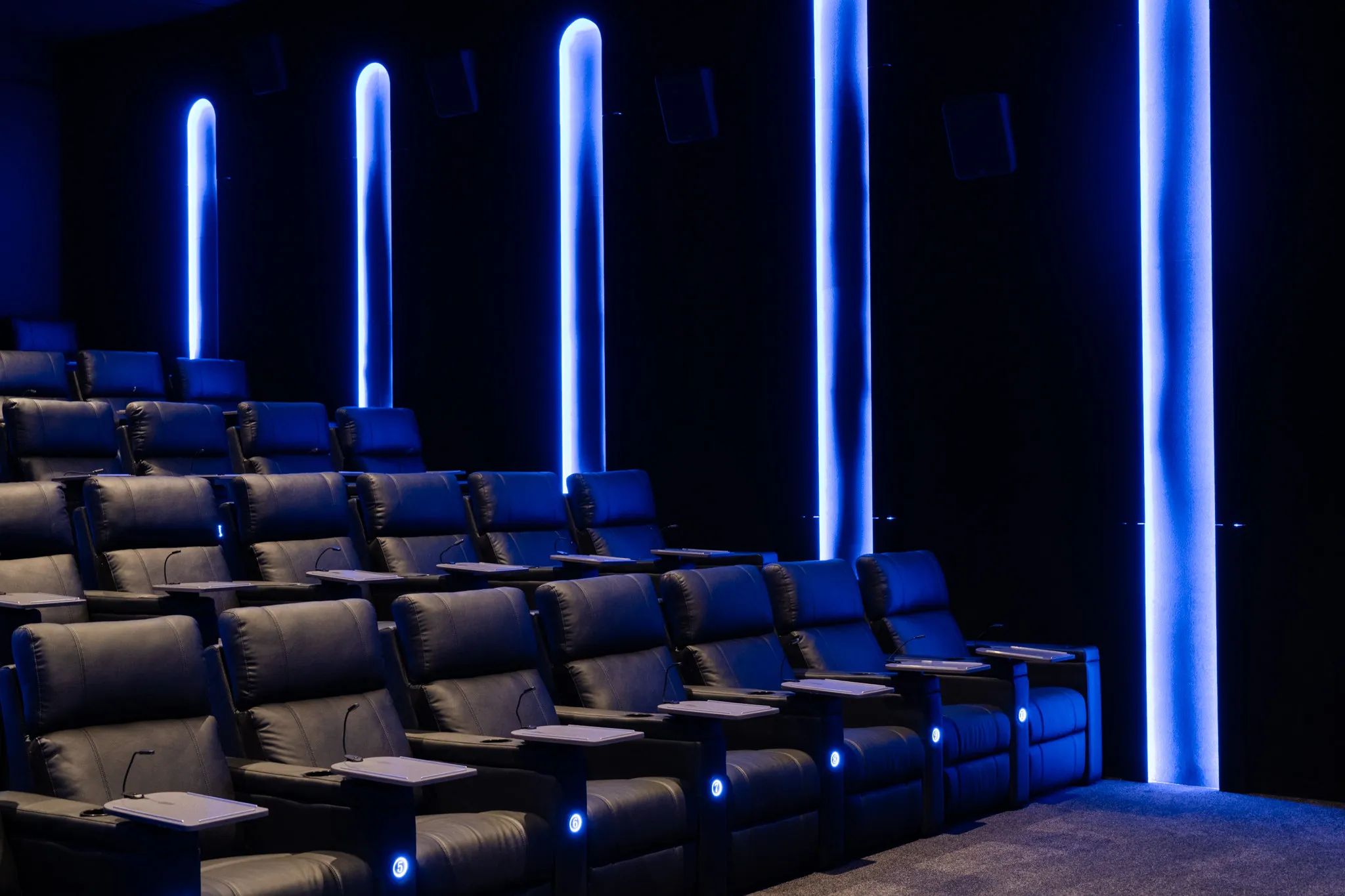 Silky Otter cinema in Takanini with LED wall lighting