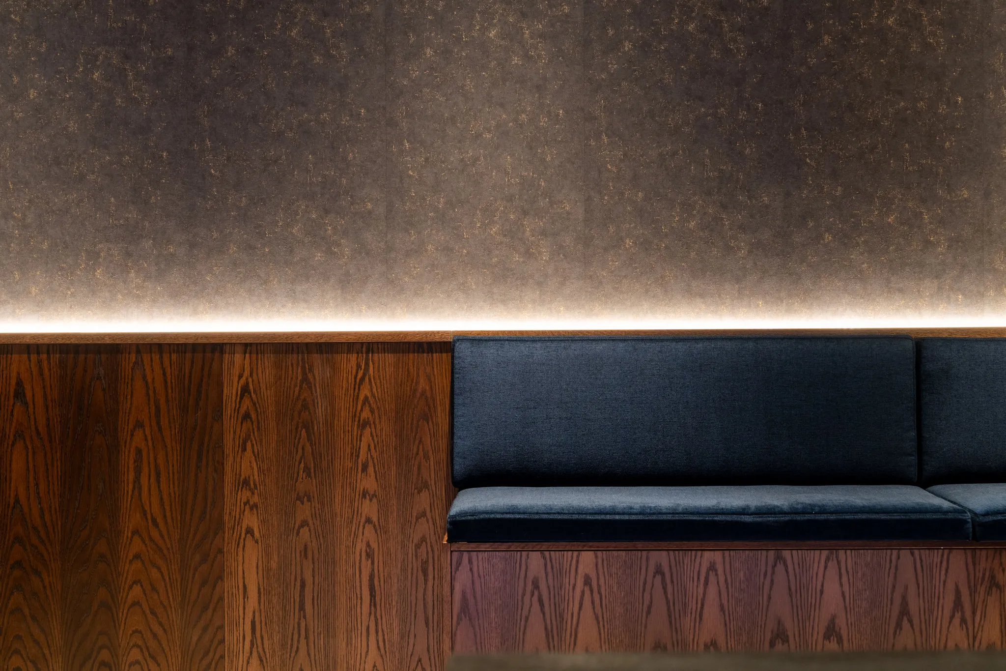 Silky Otter lounge with concealed cove lighting