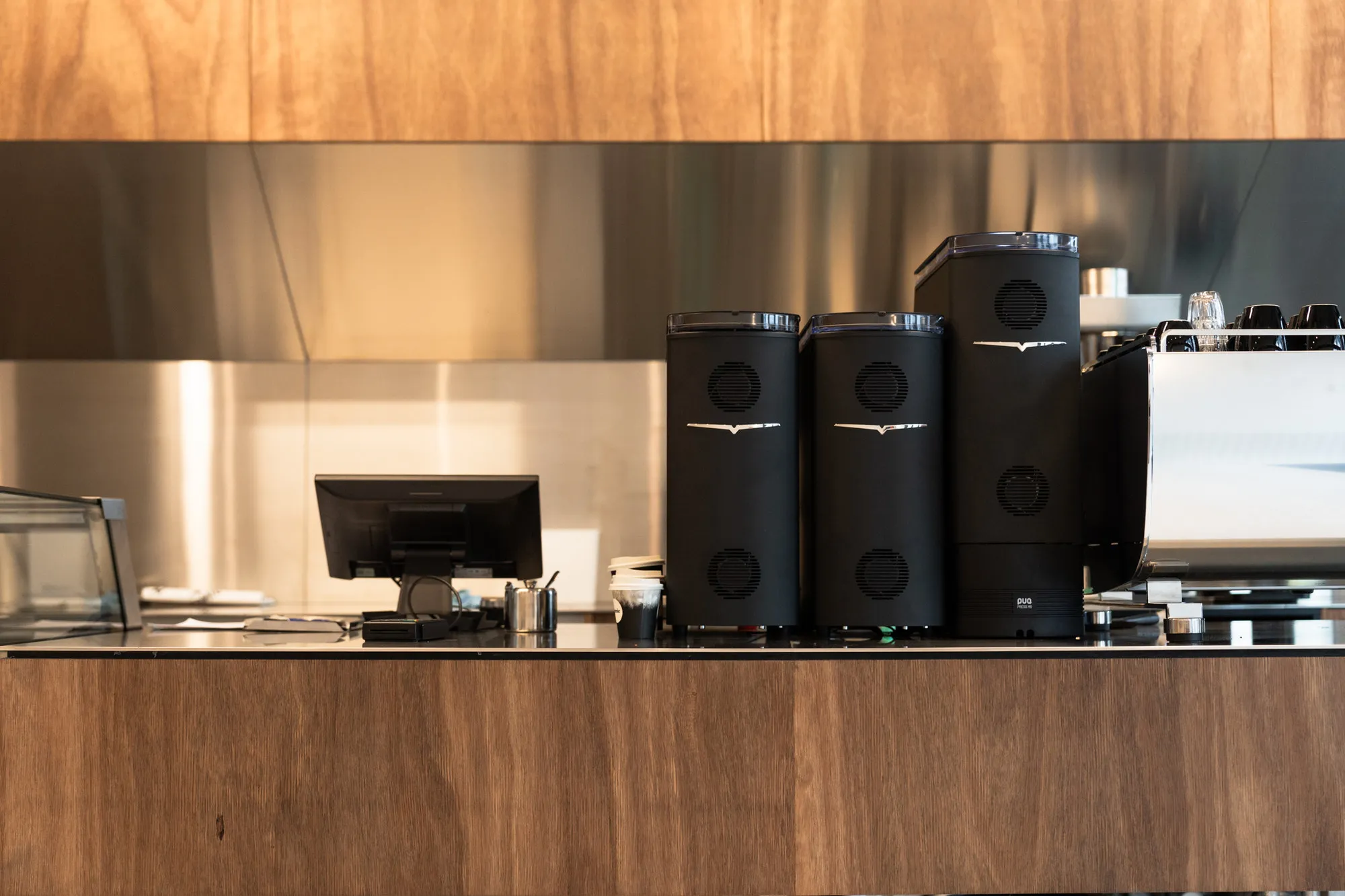 Atomic Coffee counter with timber joinery